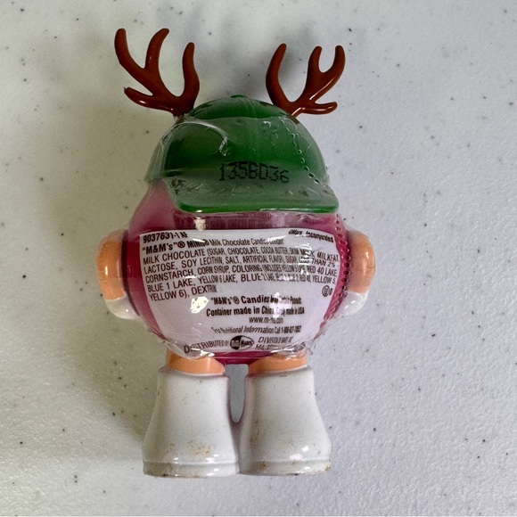 Vintage 1997 M&M's Minis Candy Dispenser Reindeer Antlers Red Holiday Character - Picture 7 of 12